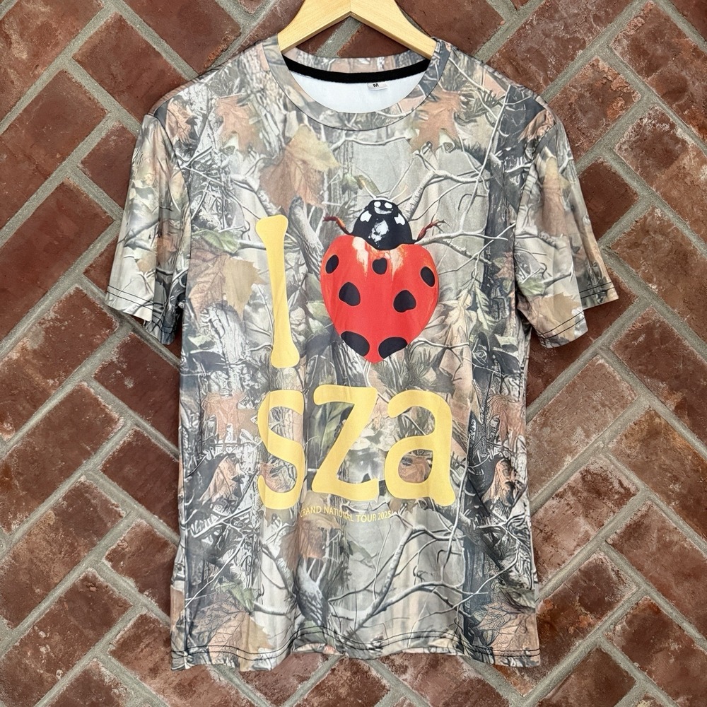 SZA I Love SZA Bug Tee KENDRICK LAMAR CRAND NATIONAL TOUR Medium Quick Dry Camo
